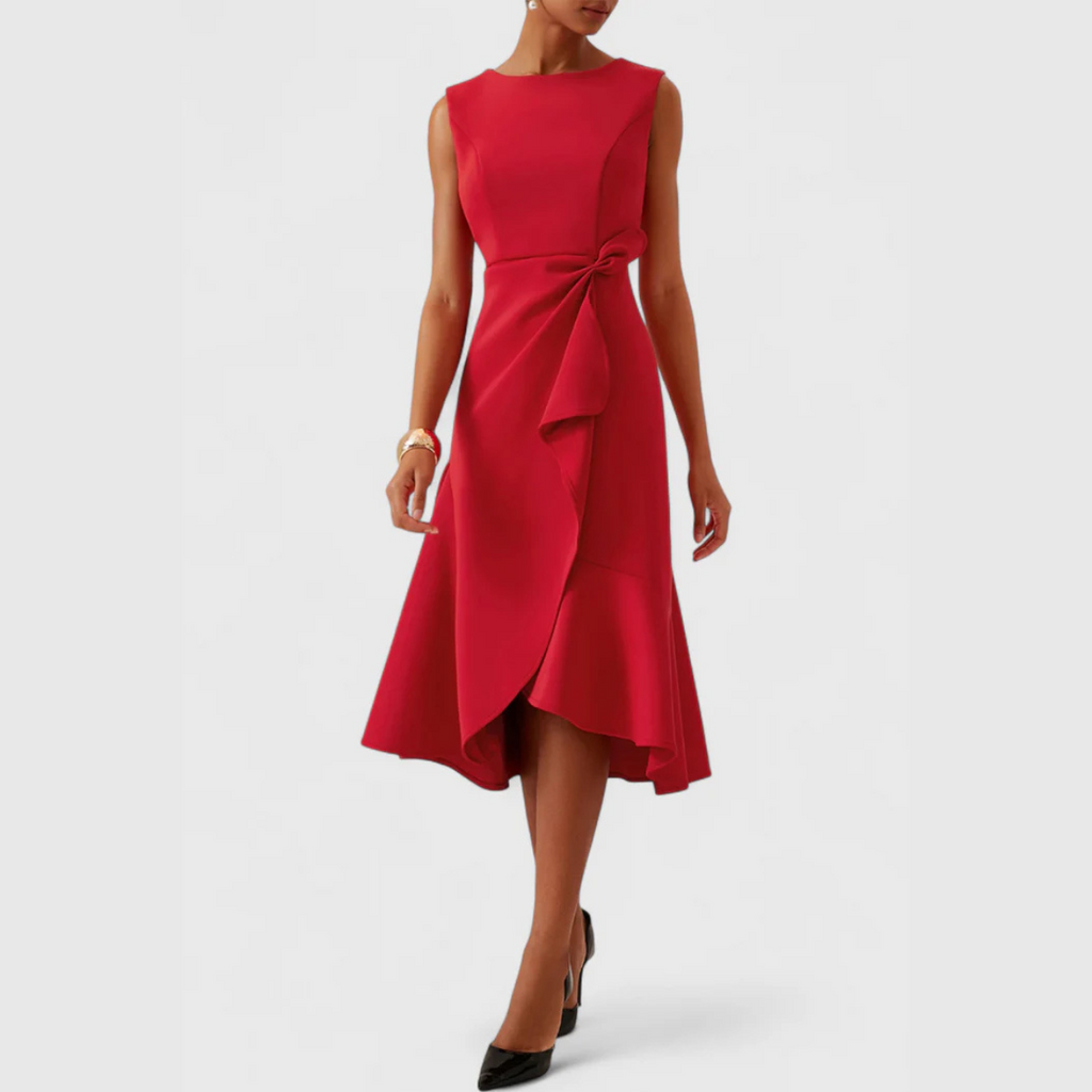 Lena – Women Draped Asymmetric Formal Dress - Image 15