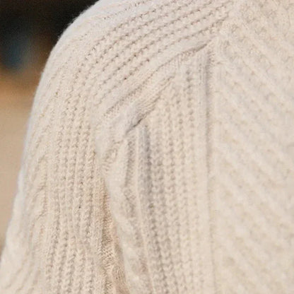 Javier – Elegancki dzianinowy sweter męski z kołnierzem z kaszmirem