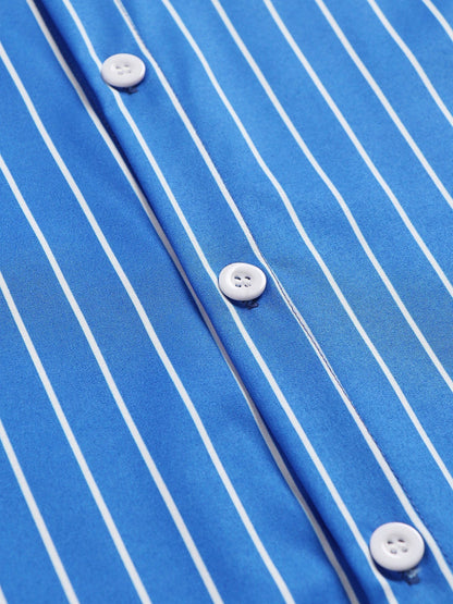 Arthur – Smukła koszula męska w pionowy wzór smart casual