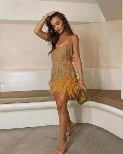 Elvira – Fluffy Fringe Dress for Women - Image 7