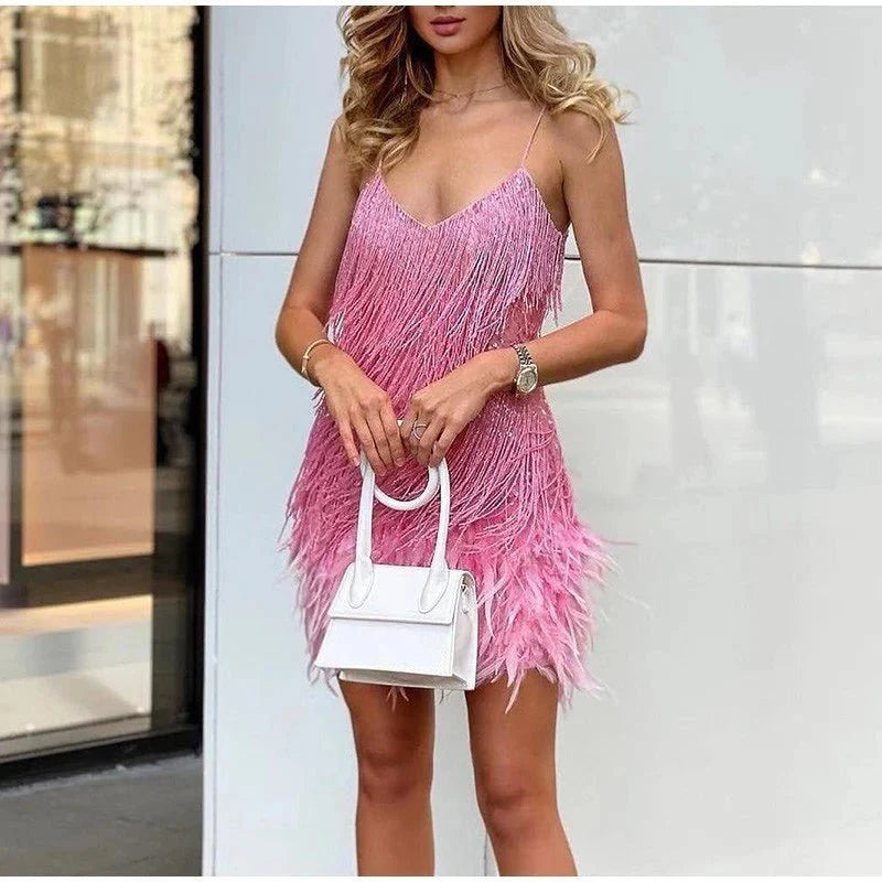Elvira – Fluffy Fringe Dress for Women - Image 8
