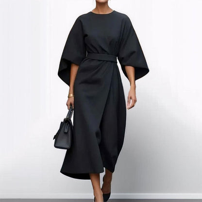 Paula – Elegant Satin Batwing Sleeve Dress for Women - Image 3