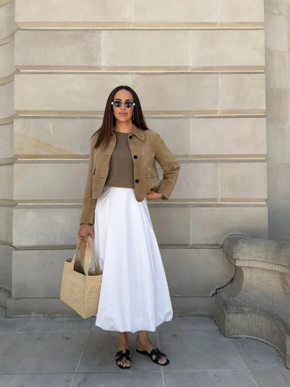 Amara - Krótka kurtka z zamszu dla kobiet