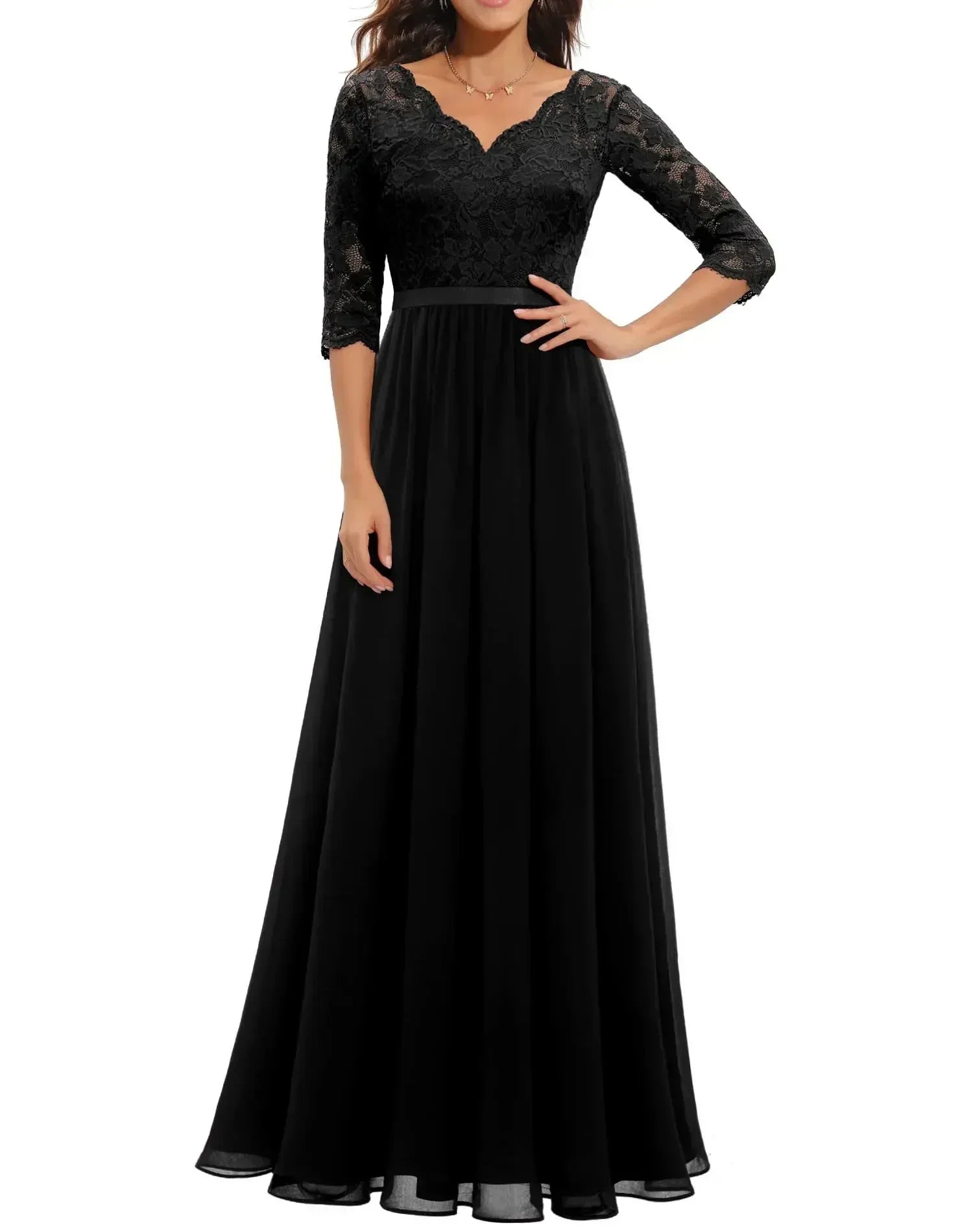 Sandra – Women Elegant Lace Evening Dress - Image 3