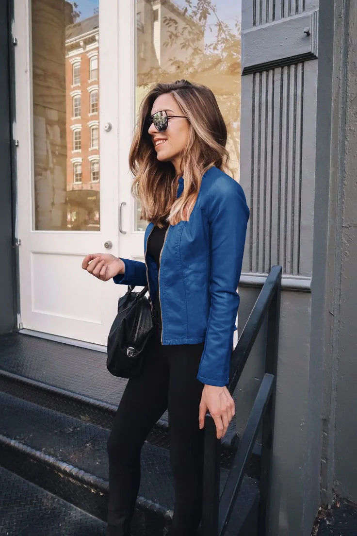 Klaudia  – Skórzana Kurtka Damska o Nowoczesnym Kroju