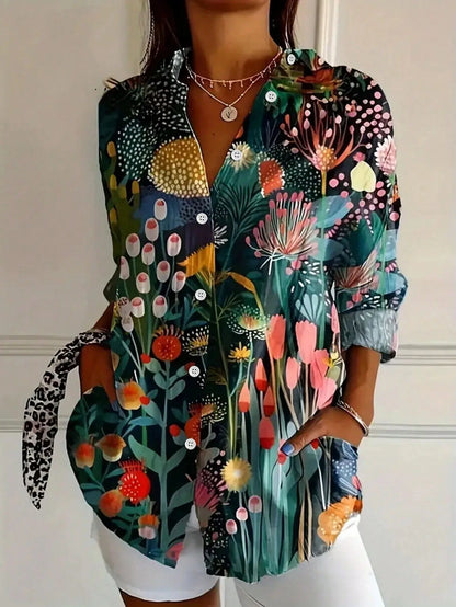 Daniela – Floral Button Front Blouse - Image 3