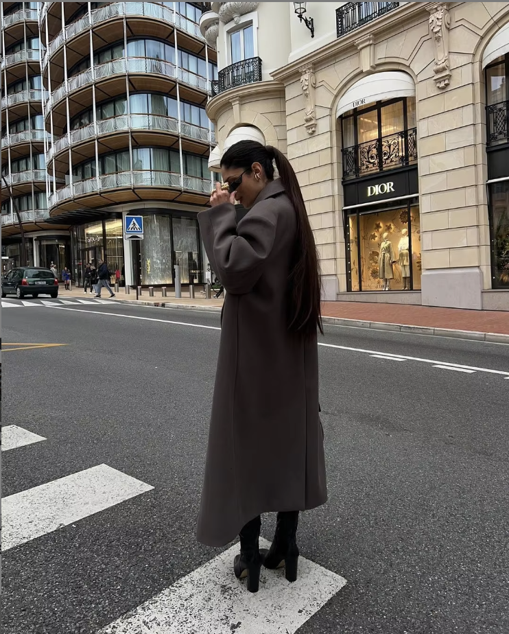 Clara - Płaszcz damski oversize elegancki z kołnierzem