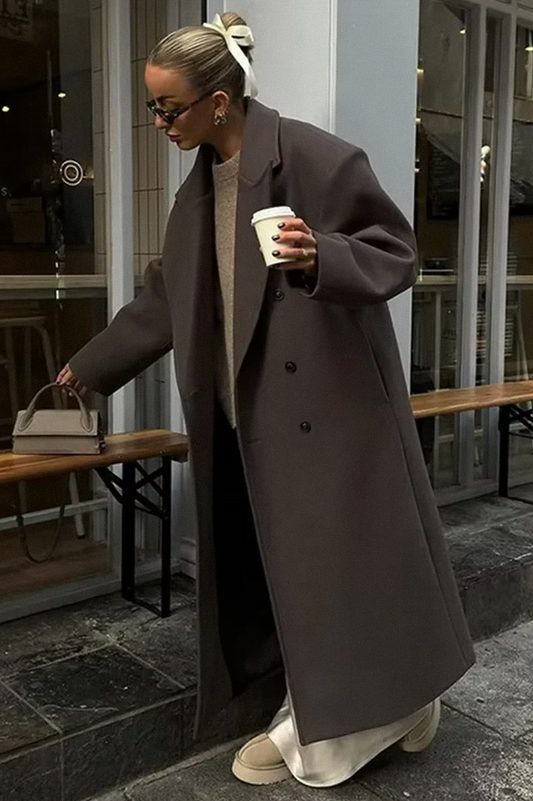 Clara - Płaszcz damski oversize elegancki z kołnierzem