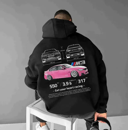 Adrian - Bluza męska oversize z nadrukiem Porsche