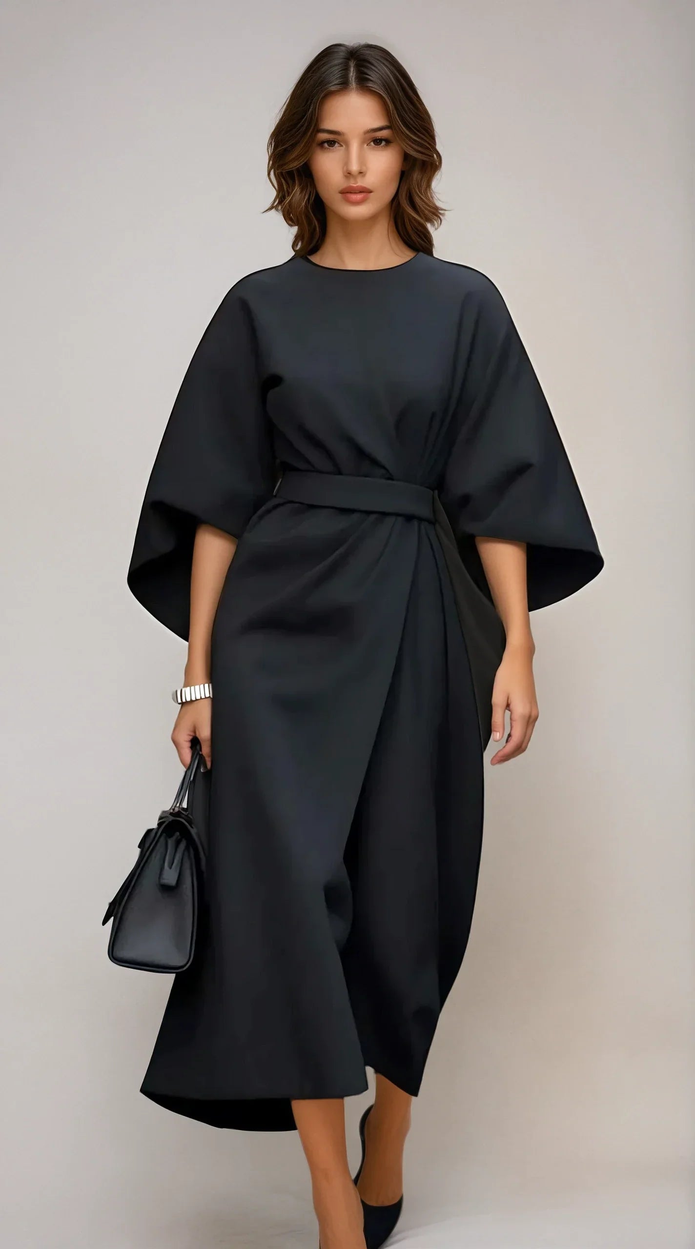 Vanessa – Women Elegant with belt Dress - Image 2