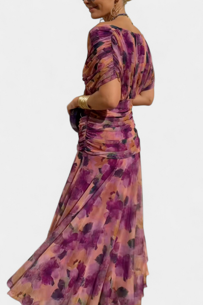 Paula – Elegant Off-Shoulder Draped Dress for Women - Image 9