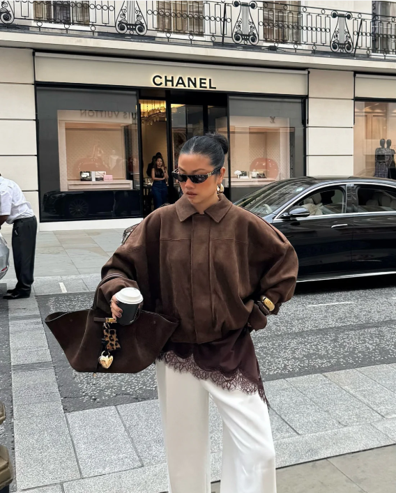 Olga – Damska Oversize Kurtka z Miękkiej Tkaniny