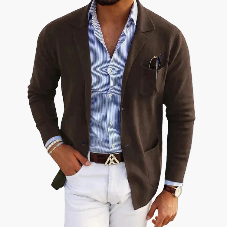 Męska marynarka o kroju Tailored-Fit z zapięciem na jeden guzik - J&B; - 6 - Livia-Moda