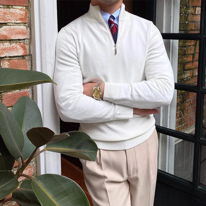 Alessandro – Kaszmirowy sweter z półgolfem na zamek