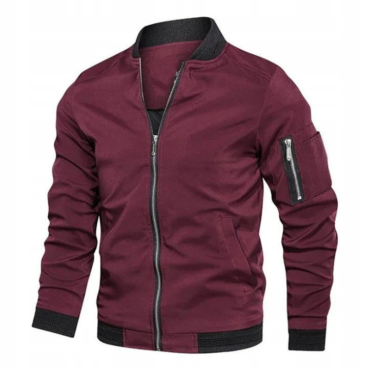 Męska kurtka typu bomber o kroju slim fit z zamkiem błyskawicznym - J&B; - 3 - Livia-Moda