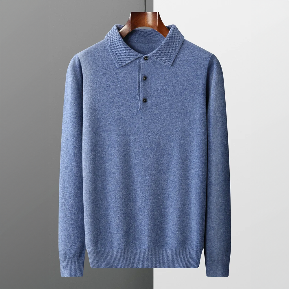 Leonardo – Męski sweter polo z dzianiny