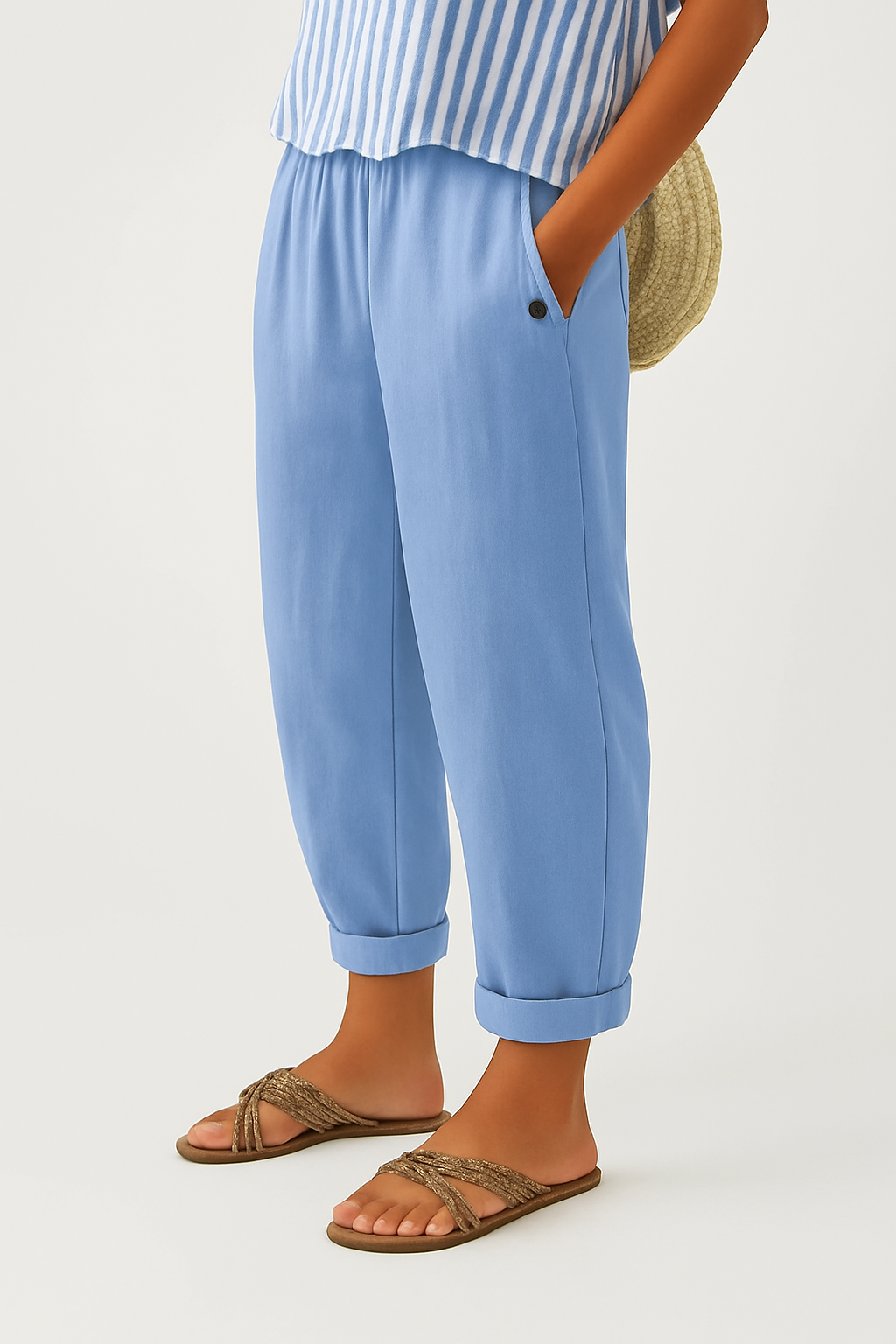 Anna – Relaxed Plain Summer Trousers - Image 8