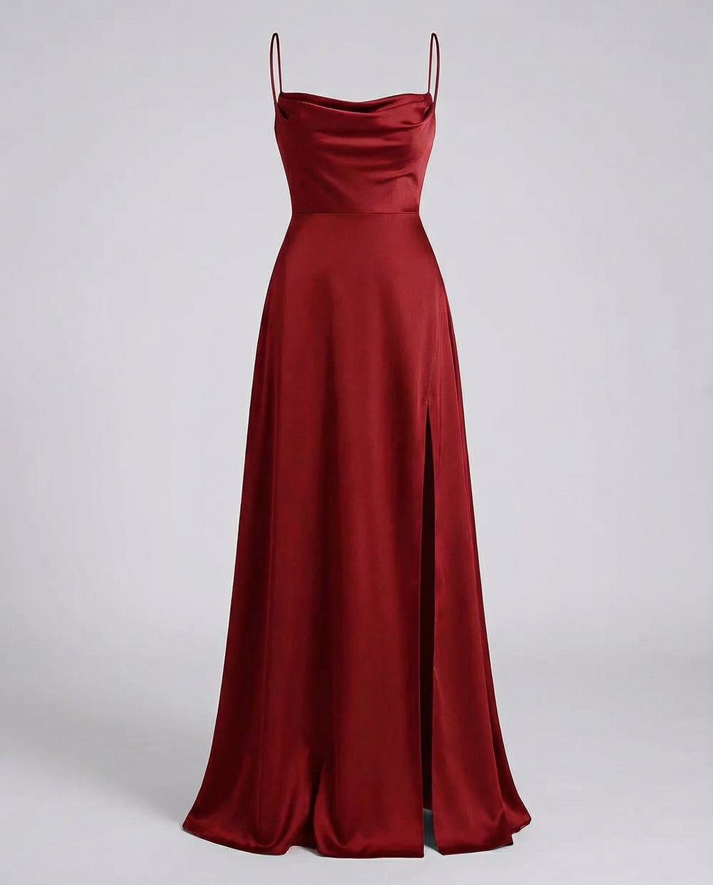Evening Dress Women's Silky Look with Side Slit - Image 4