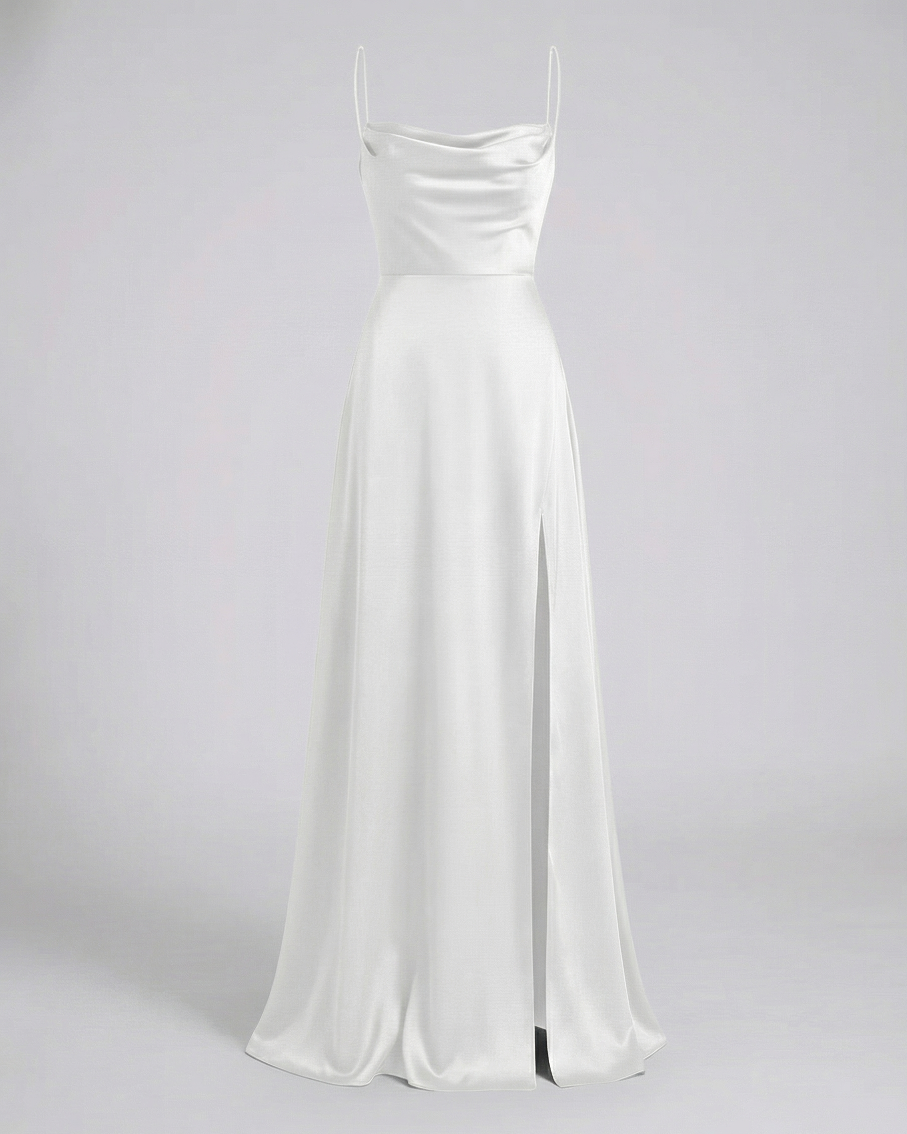 Evening Dress Women's Silky Look with Side Slit - Image 9