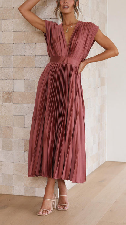 Paula – Women Pleated Maxi Dress - Image 2