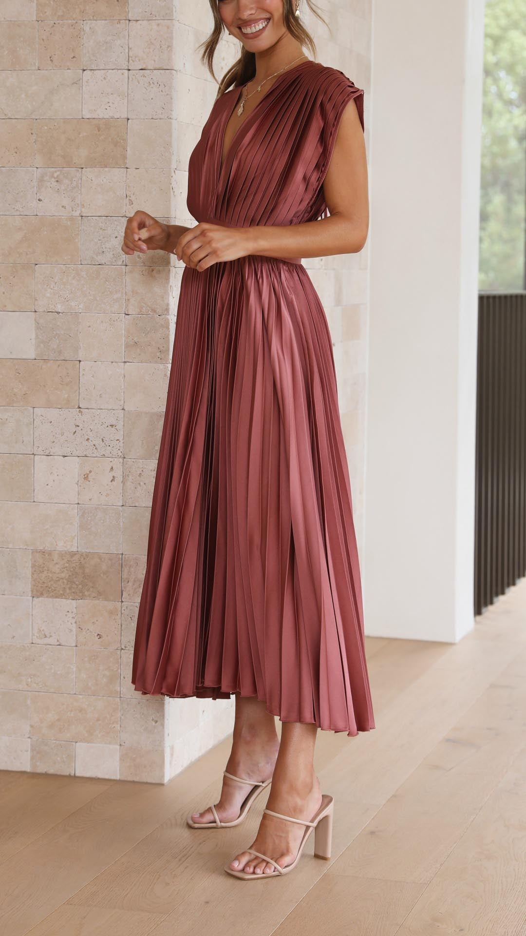 Paula – Women Pleated Maxi Dress - Image 5