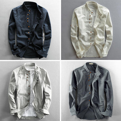 Álex – Koszula męska ze stójką o nowoczesnym, dopasowanym kroju