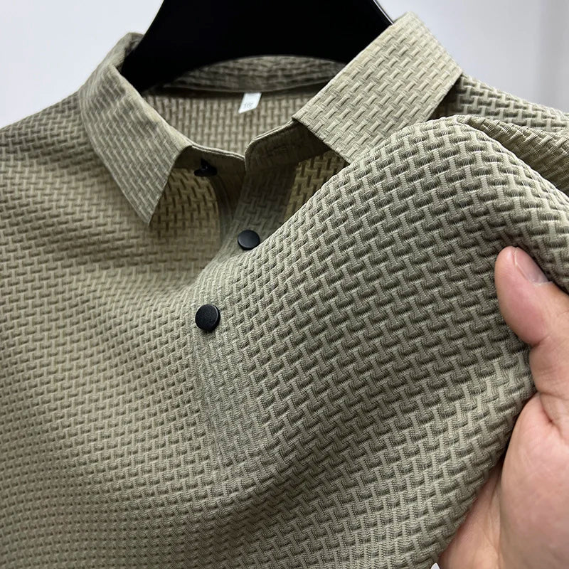 Theo – Textured Button-Up Shirt for Men - Image 3