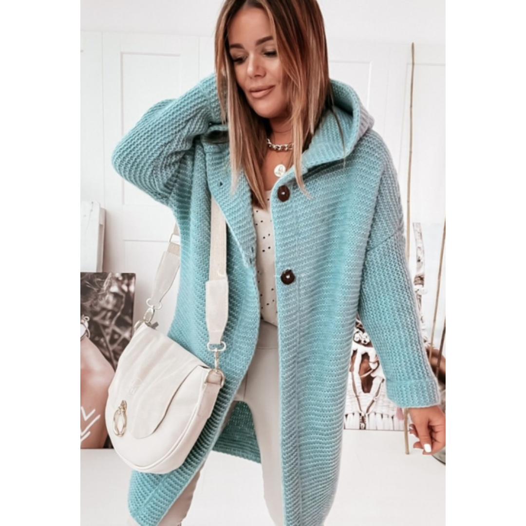 Nora - Damski Kardigan z Kapturem Oversize