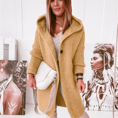Nora - Damski Kardigan z Kapturem Oversize