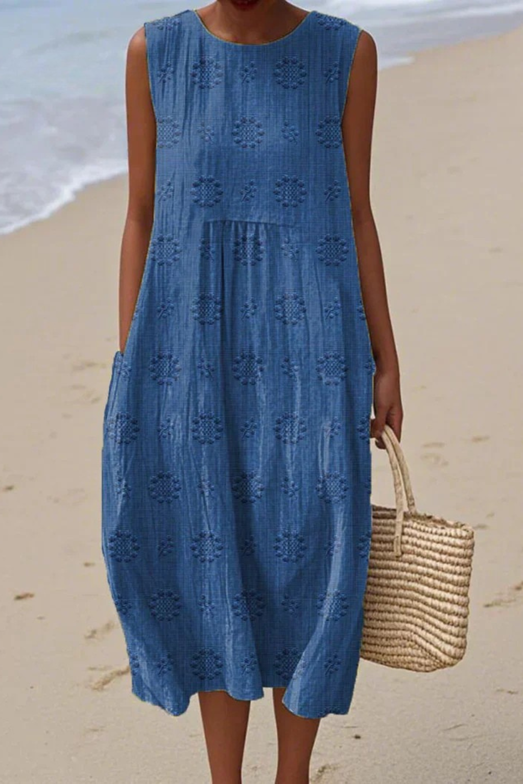 Thea – Women Sleeveless with Embroidery Dress - Image 3