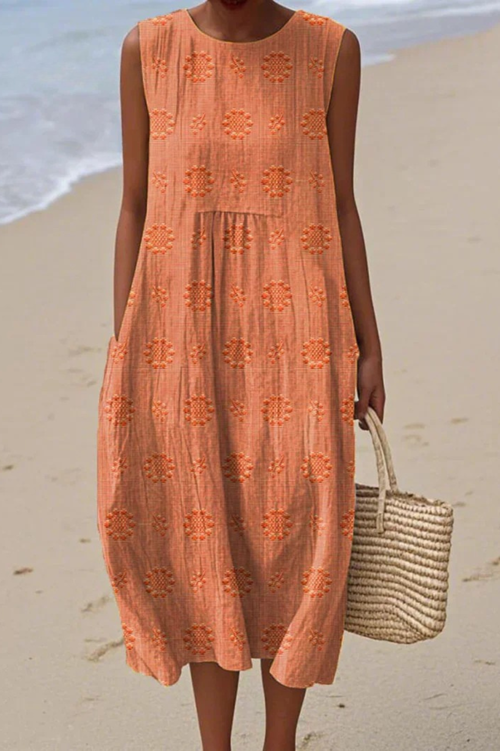 Thea – Women Sleeveless with Embroidery Dress - Image 4