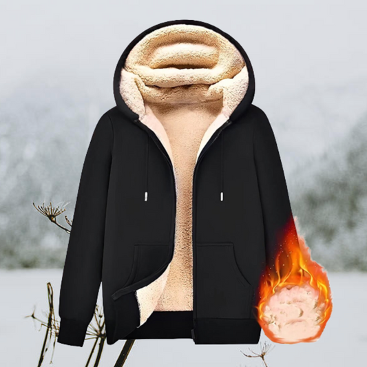 Damian - Bluza męska z kapturem ocieplana futerkiem zimowa