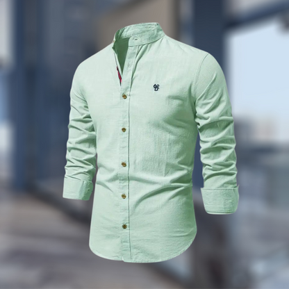 Markus – Men stand-up collar Button-Up Shirt - Image 3