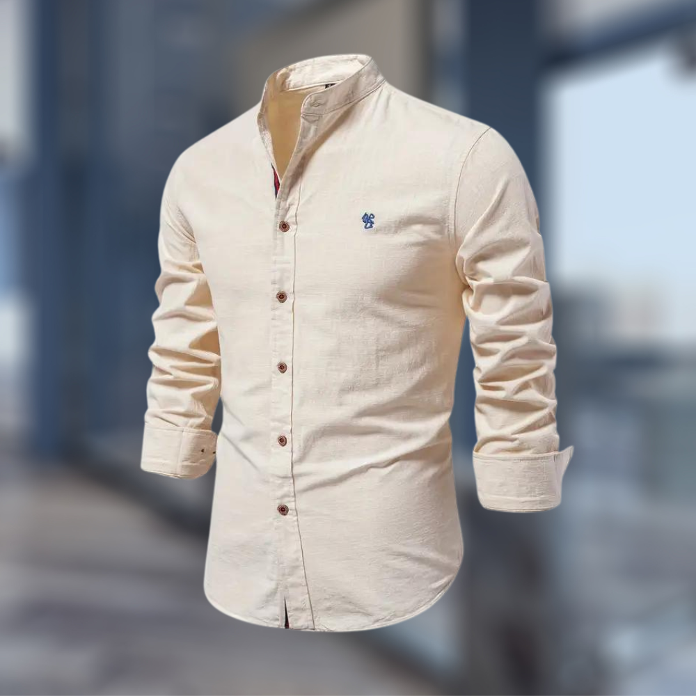 Markus – Men stand-up collar Button-Up Shirt - Image 4