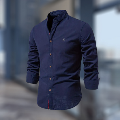 Markus – Men stand-up collar Button-Up Shirt - Image 5