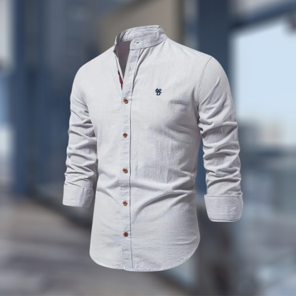 Markus – Men stand-up collar Button-Up Shirt - Image 6