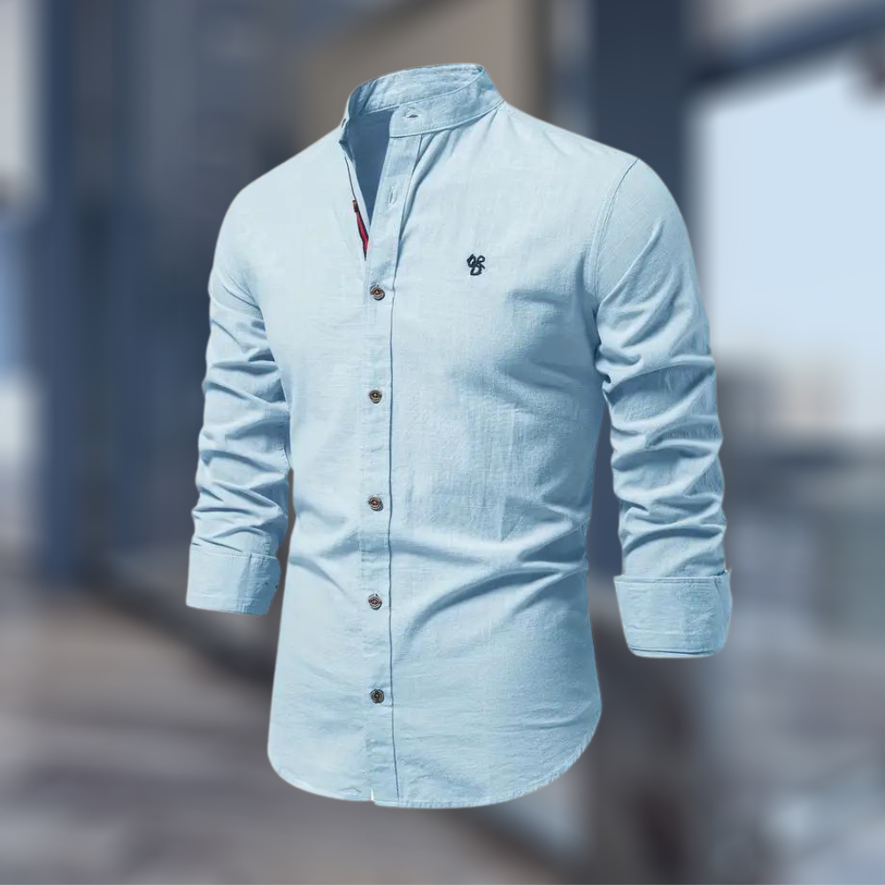 Markus – Men stand-up collar Button-Up Shirt - Image 8