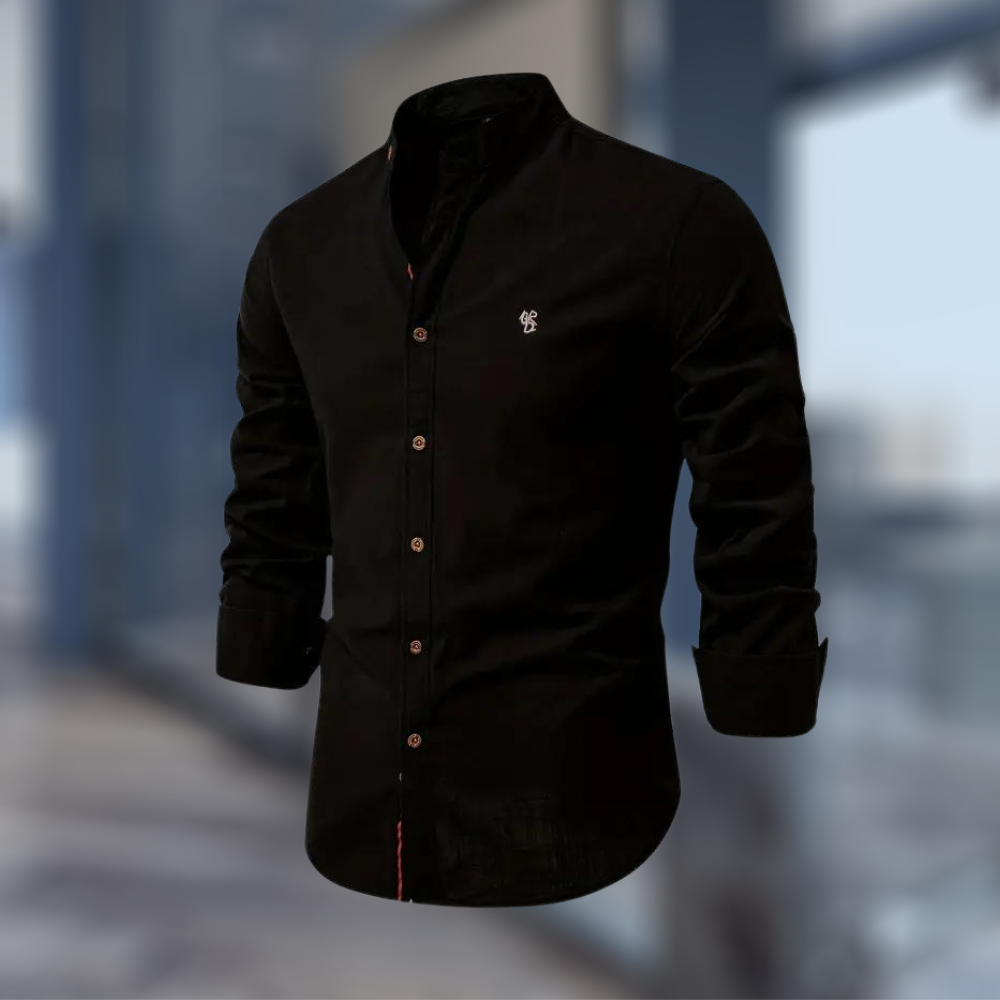 Markus – Men stand-up collar Button-Up Shirt - Image 7