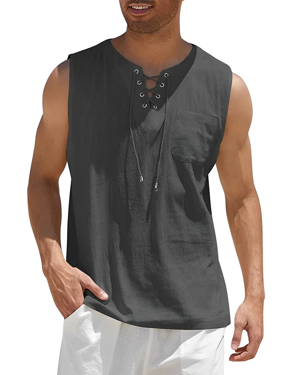Marco – Męski letni tank top o swobodnym, lekkim kroju