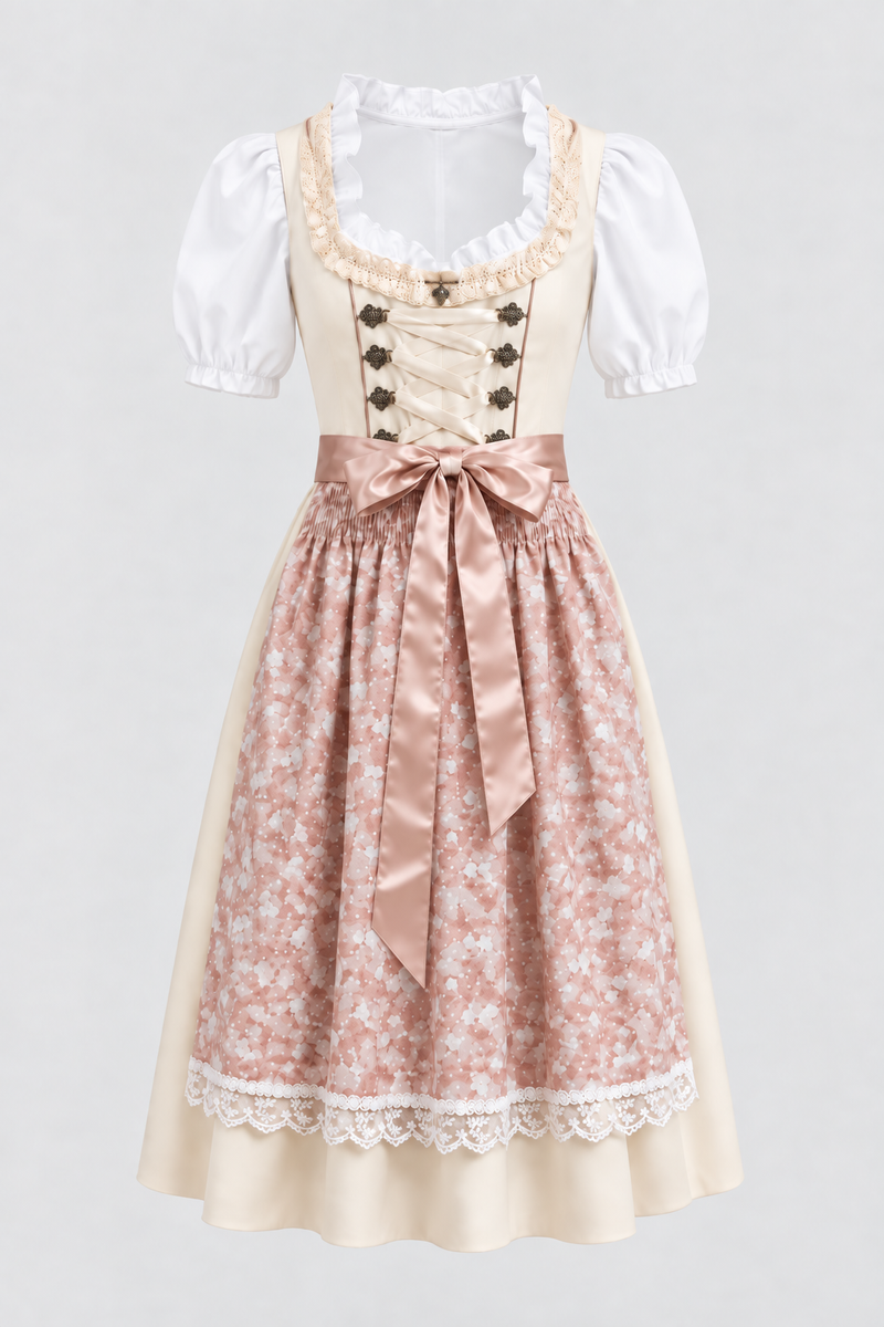 Sukienka midi typu dirndl dla kobiet z haftowanym gorsetem i rozkloszowaną spódnicą | L&M