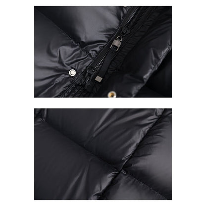 Anna – Elegancki Długi Puchowy Płaszcz Damski z Kapturem