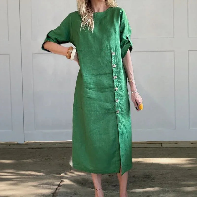 Mara – Elegant Side Button Dress - Image 5