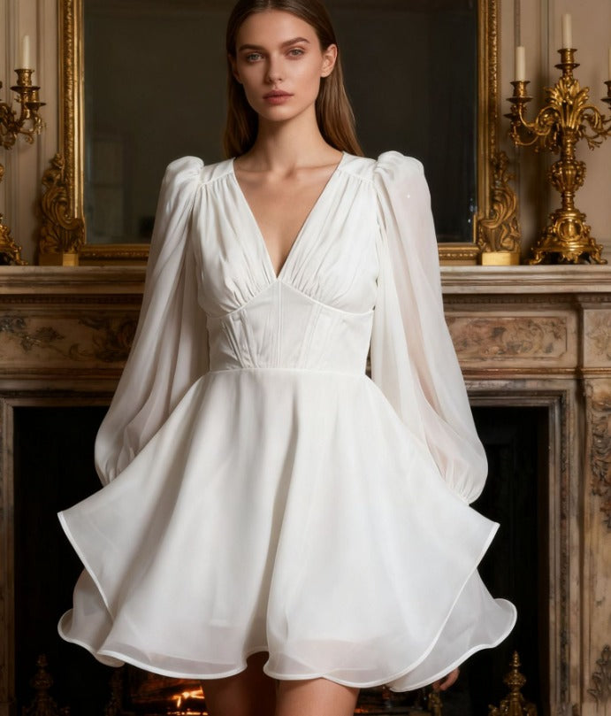 Emilia – Corset Puff Sleeve Dress - Image 5