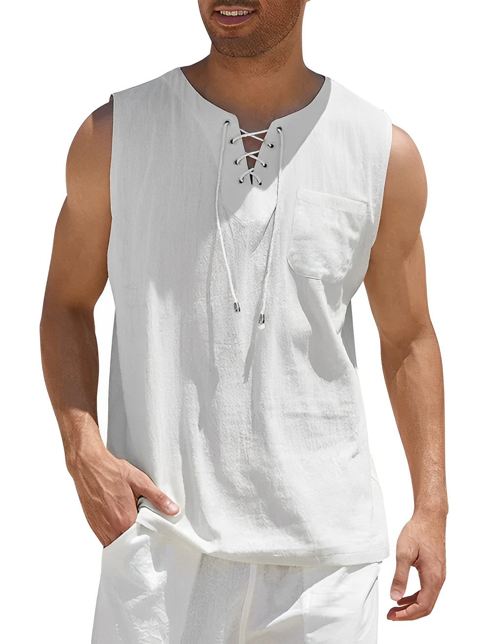 Marco – Męski letni tank top o swobodnym, lekkim kroju