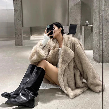 Florence – Luksusowy płaszcz damski z miękkim futrzanym wykończeniem