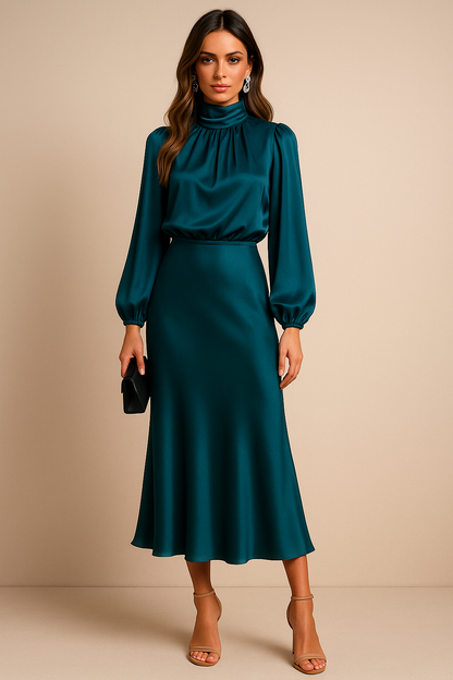Clara – Elegant High Waist Silhouette Dress - Image 6