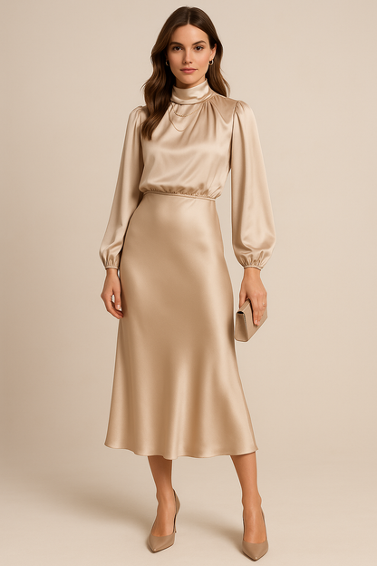 Clara – Elegant High Waist Silhouette Dress - Image 1