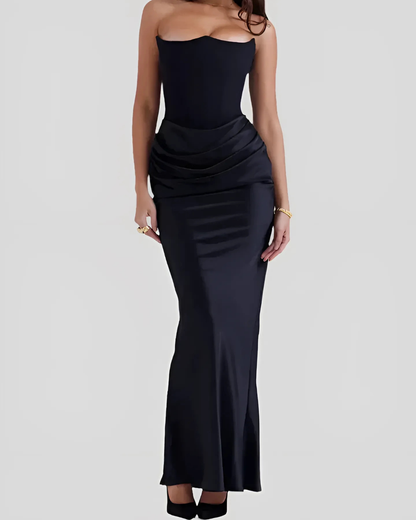 Ella – Elegant Strapless Maxi Dress for Women - Image 3