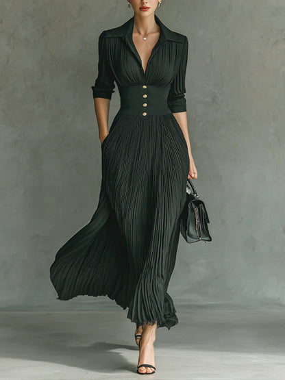 Annika – Women Pleated Maxi Dress - Image 1