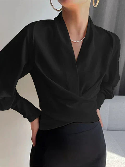 Mila – Elegant Wrap Blouse for Women - Image 3